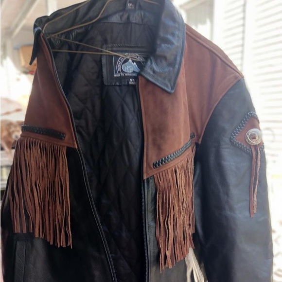 Himalaya Motor Bike Wear Leather Fringe Jacket - Picture 2 of 4